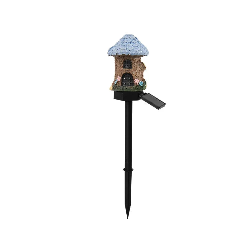 Solarbetriebene LED-Feehaus-Gartenleuchte – Miniatur-Resin-Hütte, Wasserdichte Außenbeleuchtung für Rasen & Weihnachtsdekoration Kaufschwan®