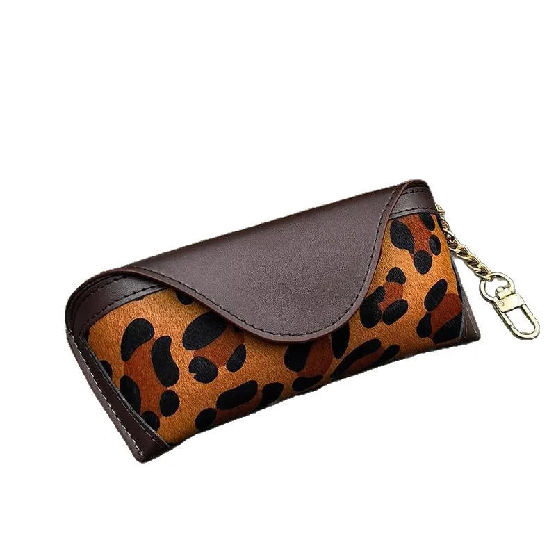 Vintage Leopard Leder Brillenetui – Tragbare Brillentasche für Alltag und Reisen Kaufschwan®