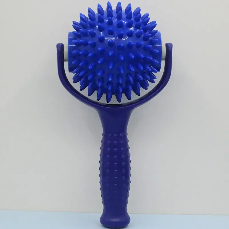 Stacheliger Massage-Rollenball | Triggerpunkt-Massager für Körper, Hände & Füße | Muskelentspannung & Akupressur-Stimulation Igelbälle Kaufschwan® Blau Standard