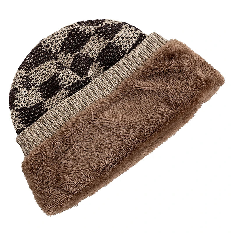 Unisex Slouchy Winter Beanie Mütze – Zweifarbige Grid-Strickmütze für Damen & Herren | Warme Oversize Mütze für Ski & Alltag Kaufschwan®