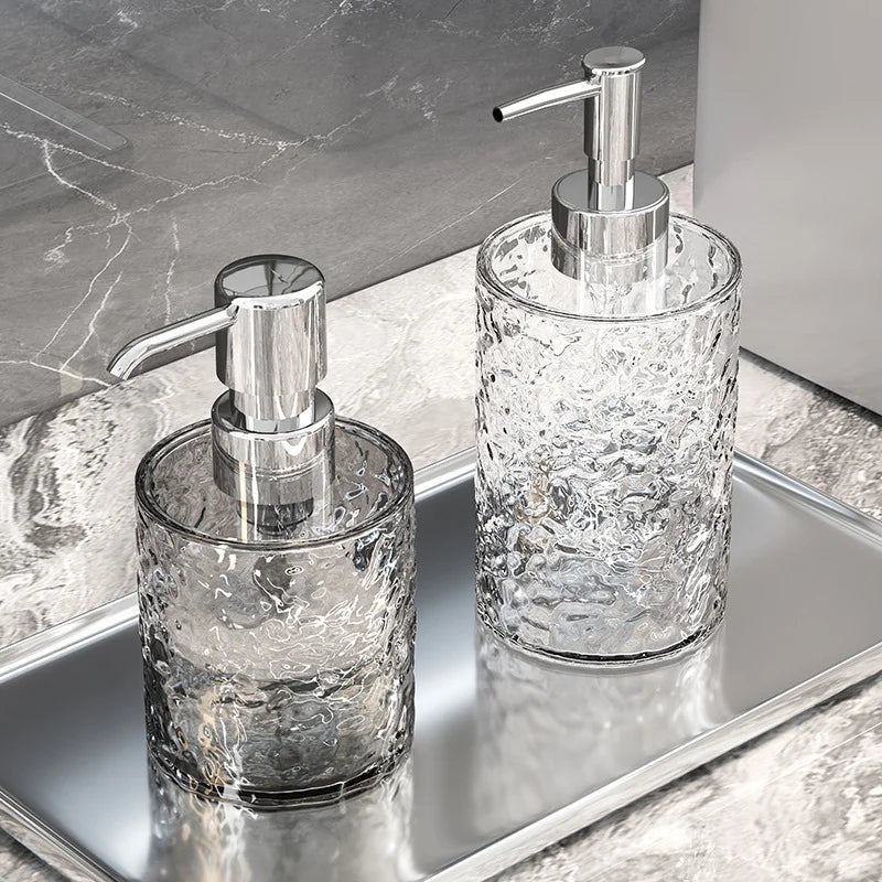 Luxuriöser transparenter Badezimmer-Seifenspender – Wiederverwendbare Handpumpflasche für Duschgel & Flüssigseife Kaufschwan®