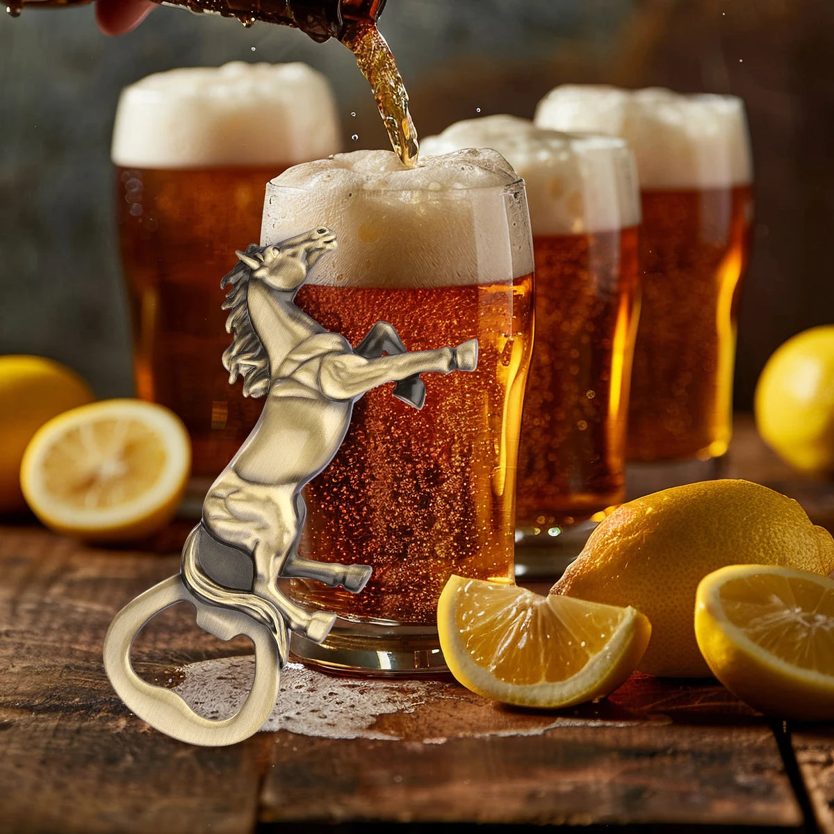 Vintage Pferde Flaschenöffner aus Metall – Bronze/Grau Korkenzieher Geschenk Kaufschwan®