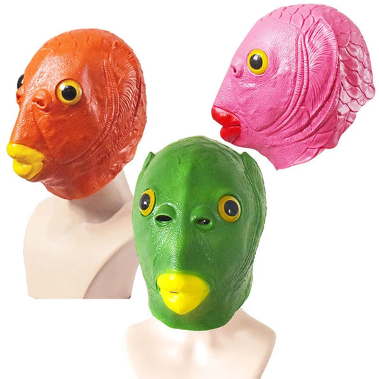 Lustige Cosplay Kostümmaske – Grüner Fischkopf Maske für Erwachsene Party, Make-up Party & Scherzartikel Kaufschwan®