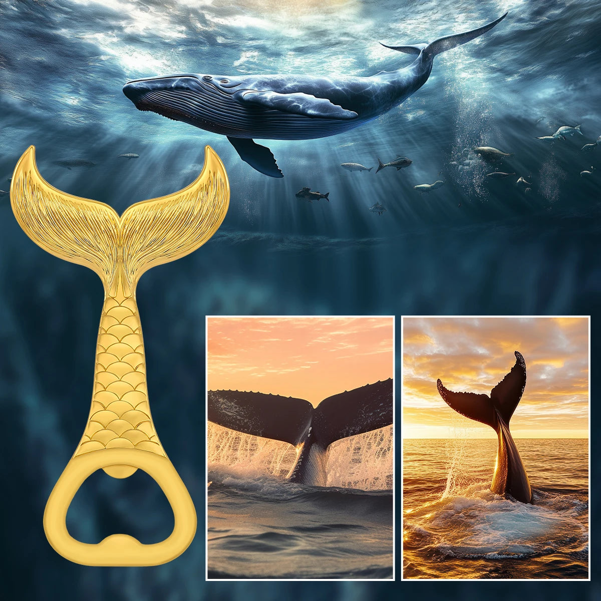 Fischschwanz Bierflaschenöffner aus Metall – Luxuriöser Korkenzieher für Angler Kaufschwan®