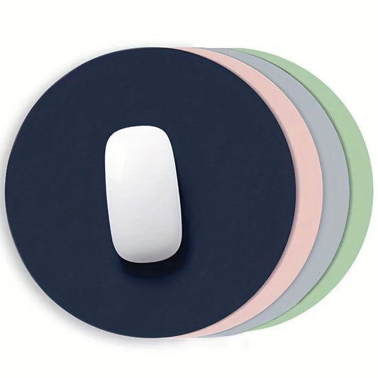 Rundes Einfarbiges Mauspad – Rutschfestes Leder Gaming Mauspad für Laptop und Büro Kaufschwan®
