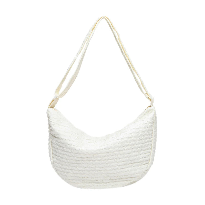 Damen Crescent Schultertasche – Trendige Hobo Crossbody Tasche mit Verstellbarem Riemen | Alltag, Reisen & Shopping Kaufschwan® Weiß