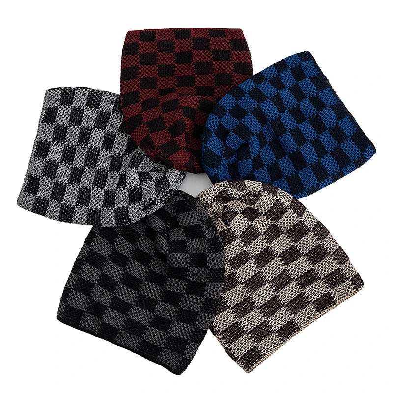Unisex Slouchy Winter Beanie Mütze – Zweifarbige Grid-Strickmütze für Damen & Herren | Warme Oversize Mütze für Ski & Alltag Kaufschwan®