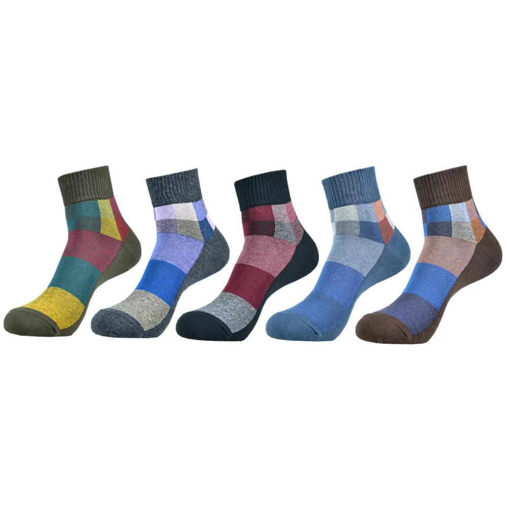 5 Paare Herren Frühling/Sommer Baumwolle Mehrfarbige Kurze Bootssocken | Hochwertige Modische Innovative Kurzsocken Kaufschwan® Bunt 5 - 5 Paare EU (40-46)