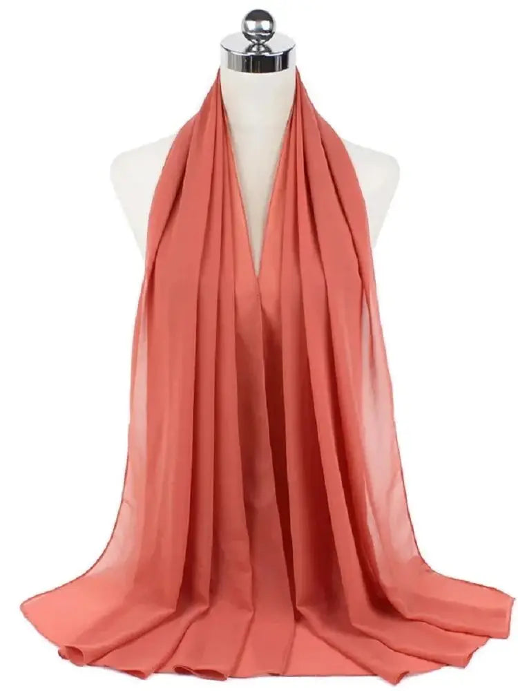 Damen Hijab aus Chiffon – Sofort Tragbares Kopftuch | Einfarbiger Instant Hijab Schal, Arabischer Wrap & Islamischer Schal