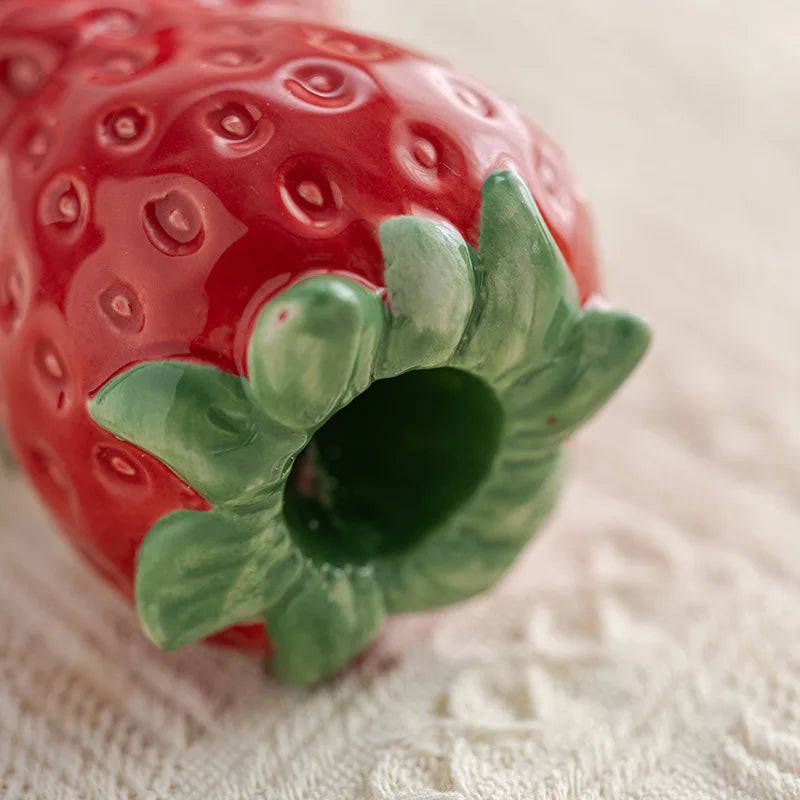 Keramik Früchte Kerzenhalter – Zitronen-, Orangen- & Erdbeer-Figuren Kerzenständer für Tisch- & Wohndekoration Kaufschwan®