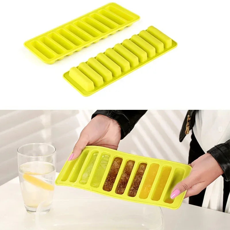 Schmale Eiswürfelform aus Silikon – Für Wasserflaschen, Cocktails & Softdrinks Kaufschwan®