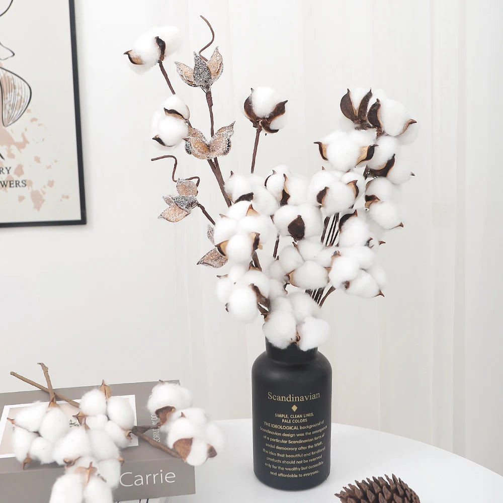 10 Stück Bunte Künstliche Blumen (Baumwollkopf) & Natürliche Trockenblumen – Dekoration für Zuhause, Geburtstag & Weihnachten | DIY Kranz & Girlanden Set Kaufschwan®