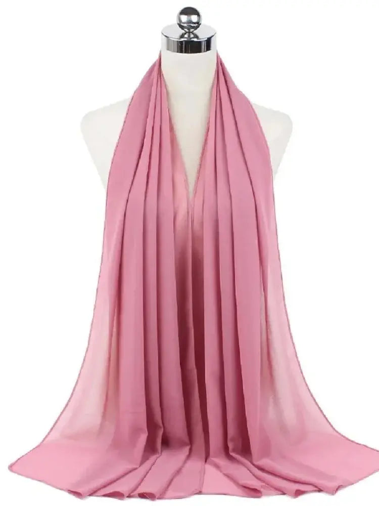 Damen Hijab aus Chiffon – Sofort Tragbares Kopftuch | Einfarbiger Instant Hijab Schal, Arabischer Wrap & Islamischer Schal