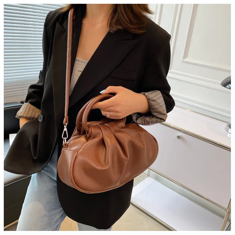 Retro Schultertasche mit Falten-Design – Mehrfarbige Damen Crossbody Handtasche & Elegante Top-Handle Bag Kaufschwan®