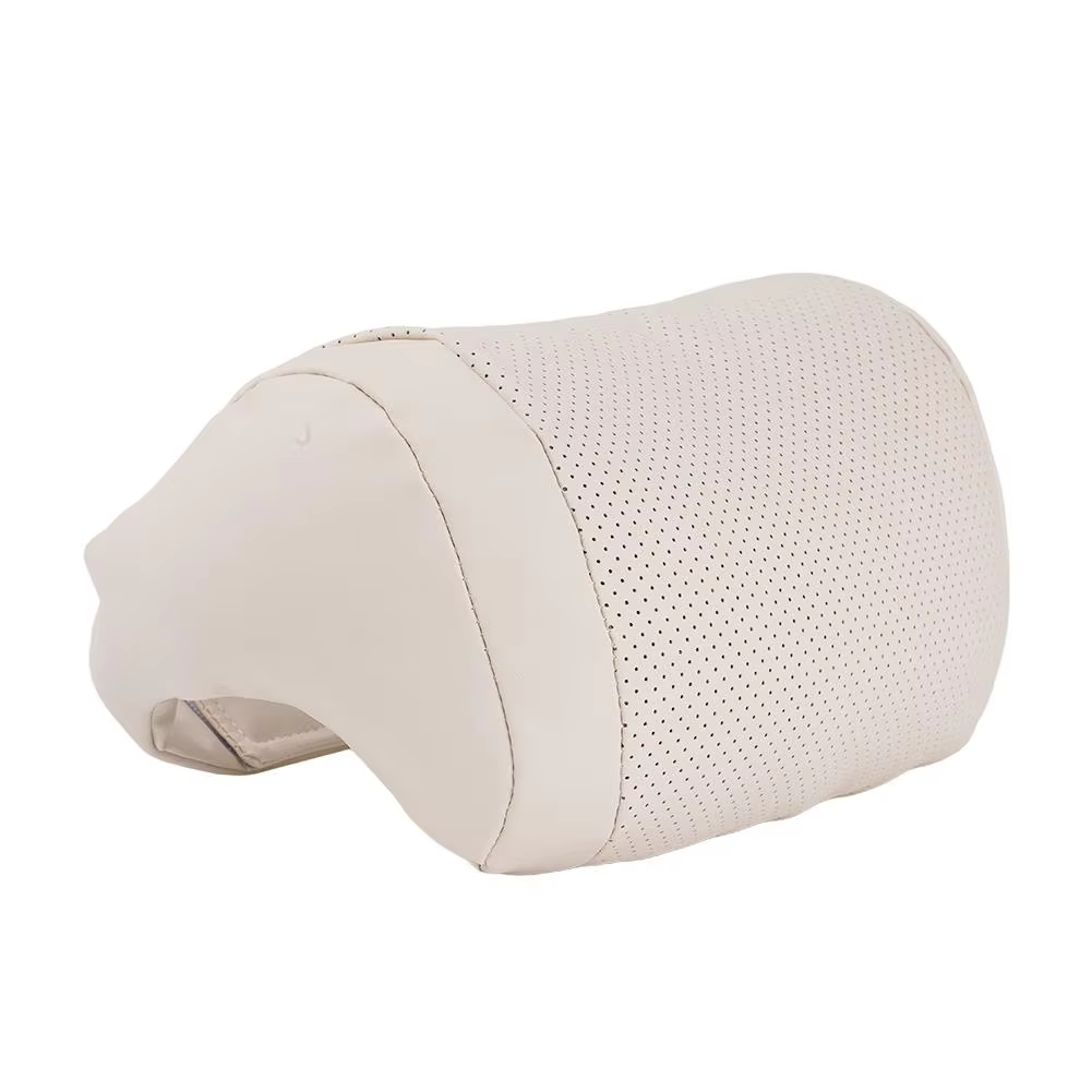 Universelles Auto-Nackenkissen für Kopfstütze – Ergonomische 3D-Form mit Weicher Flauschiger Nackenstütze Kaufschwan® Cremeweiß