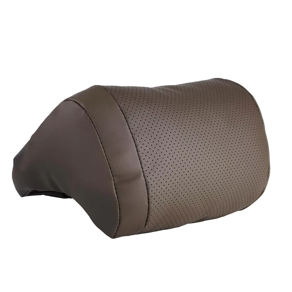 Universelles Auto-Nackenkissen für Kopfstütze – Ergonomische 3D-Form mit Weicher Flauschiger Nackenstütze Kaufschwan® Dunkelbraun